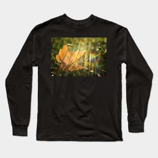 Yellow Maple Leaf in the Grass Long Sleeve T-Shirt